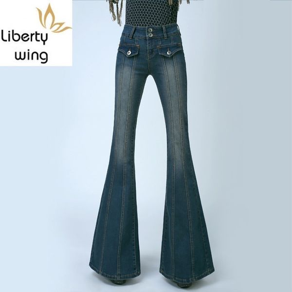 retro women plus size high waist slim fit female bell bottom bootcut trousers fashion ladies wide leg jeans pants pockets, Blue
retro women plus size high waist slim fit female bell bottom bootcut trousers fashion ladies wide leg jeans pants pockets, Blue