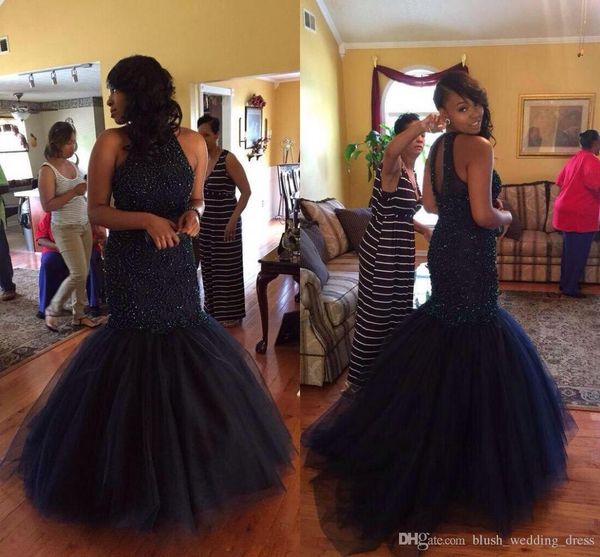 2020 dark navy mermaid prom dresses high neck tulle floor length blingbling full beaded dresses formal evening gowns dh0814, Black;red
2020 dark navy mermaid prom dresses high neck tulle floor length blingbling full beaded dresses formal evening gowns dh0814, Black;red