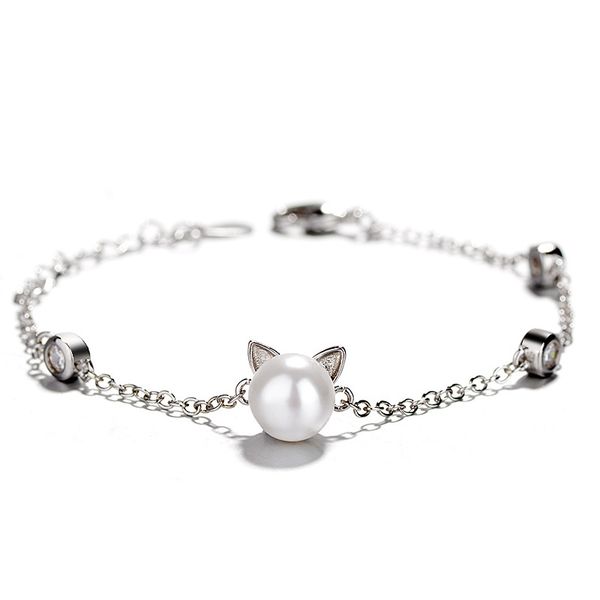 new fashion 925 silver jewelry little cat with pearl bracelet crystal from austria jewelry women accessories bangle, Black
new fashion 925 silver jewelry little cat with pearl bracelet crystal from austria jewelry women accessories bangle, Black