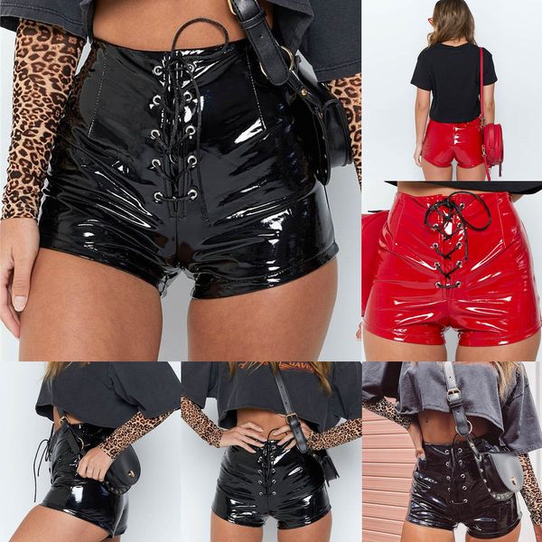 black bandage pu leather shorts women high waist skinny red mini short mujer pantalones cortos club ants winter 2019, White;black
black bandage pu leather shorts women high waist skinny red mini short mujer pantalones cortos club ants winter 2019, White;black