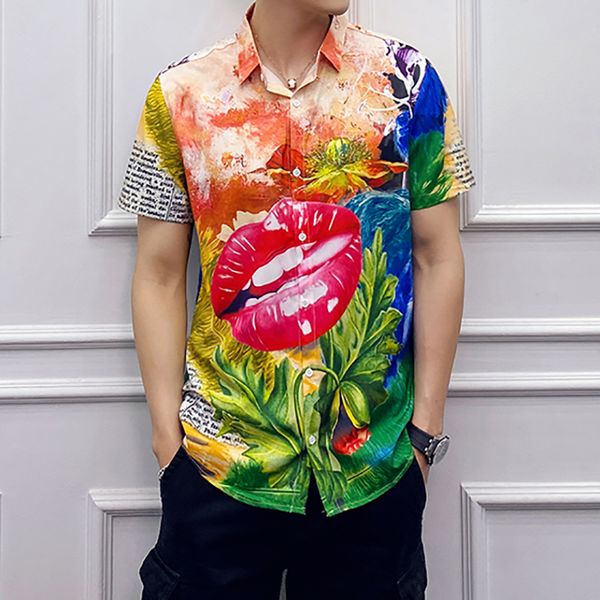 korean men clothes 2020 summer personality flower printing tide male loose short sleeve casual shirt chemise hawaienne homme, White;black
korean men clothes 2020 summer personality flower printing tide male loose short sleeve casual shirt chemise hawaienne homme, White;black