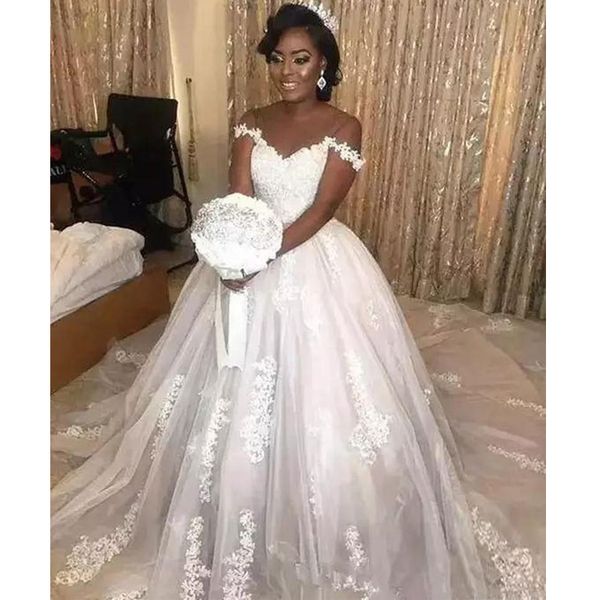 new off shoulder wedding dresses sweep train a line lace bridal gowns saudi arabic african dubai backless beach bridal gowns, White
new off shoulder wedding dresses sweep train a line lace bridal gowns saudi arabic african dubai backless beach bridal gowns, White