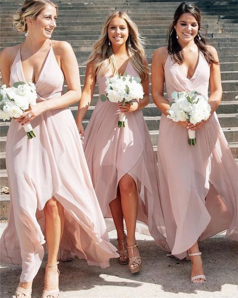 setwell hi-lo v-neck a-line bridesmaid dresses halter sleeveless pleated chiffon plus size maid of honor gowns, White;pink
setwell hi-lo v-neck a-line bridesmaid dresses halter sleeveless pleated chiffon plus size maid of honor gowns, White;pink