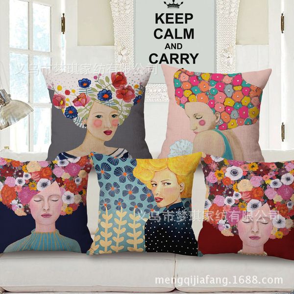 european figure printing embrace pillow case fashion beauty head portrait cushion set sample between office back cushion
european figure printing embrace pillow case fashion beauty head portrait cushion set sample between office back cushion