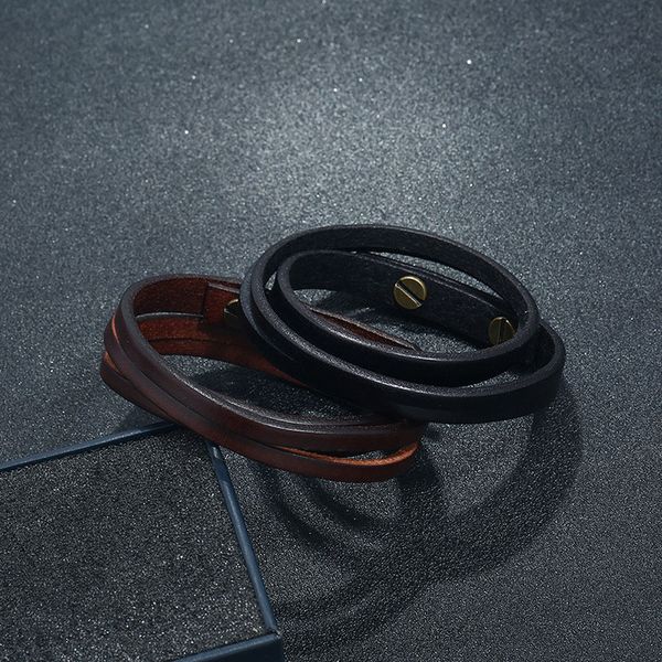 simple handmade multilayer black brown leather charm bracelets punk bangles for men party club decor jewelry, Golden;silver
simple handmade multilayer black brown leather charm bracelets punk bangles for men party club decor jewelry, Golden;silver