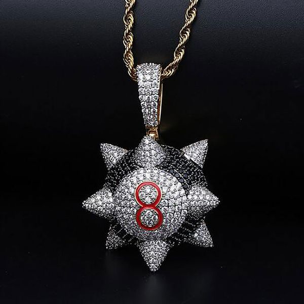 3ct round black and white diamond mens numner-8 ball pendant 14k yellow gold plated gp cubic zirconia pendant necklace, Silver
3ct round black and white diamond mens numner-8 ball pendant 14k yellow gold plated gp cubic zirconia pendant necklace, Silver