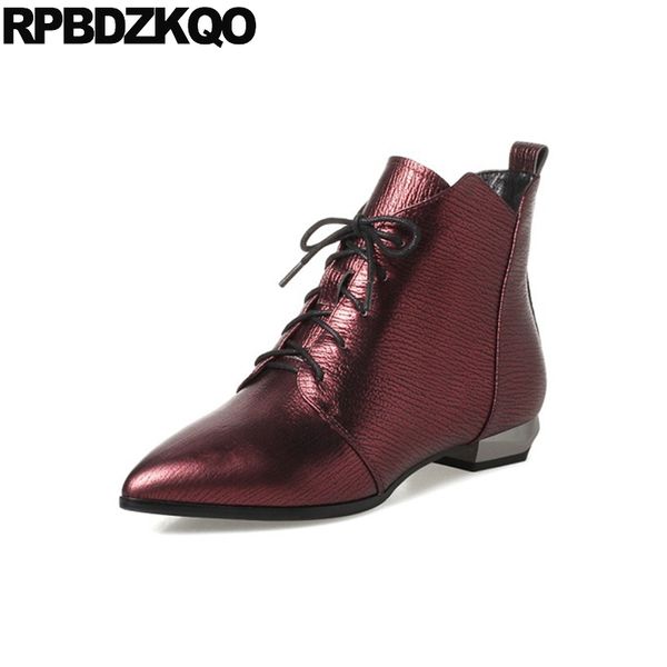 booties chunky plus size big pointed toe women wine red 2019 genuine leather shoes front lace up casual ankle boots autumn fall, Black
booties chunky plus size big pointed toe women wine red 2019 genuine leather shoes front lace up casual ankle boots autumn fall, Black