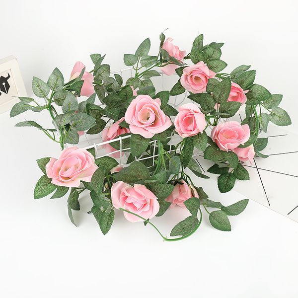 220cm artificial rose vine silk hanging flowers for wall decoration rattan fake plants garland romantic home wedding decoration
220cm artificial rose vine silk hanging flowers for wall decoration rattan fake plants garland romantic home wedding decoration