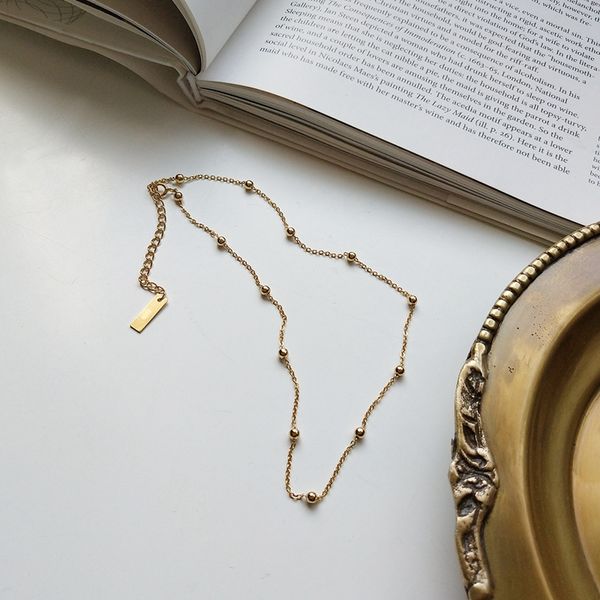 925 sterling silver round bead necklace gold fashion wild round bead chokers necklace for women gold jewelry for charms gift
925 sterling silver round bead necklace gold fashion wild round bead chokers necklace for women gold jewelry for charms gift