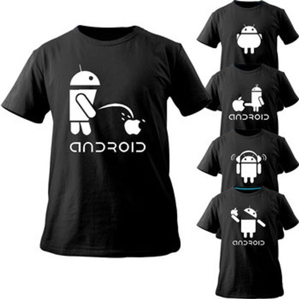 android t shirt creative men and women spoof funny t-shirt nifty cool new short tee hipster style men casual clothing, White;black
android t shirt creative men and women spoof funny t-shirt nifty cool new short tee hipster style men casual clothing, White;black