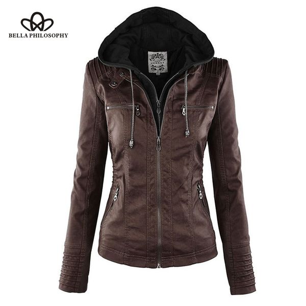 bella philosophy moto jacket women zipper coat turn down collor ladies outerwear faux leather pu female jacket coat, Black
bella philosophy moto jacket women zipper coat turn down collor ladies outerwear faux leather pu female jacket coat, Black