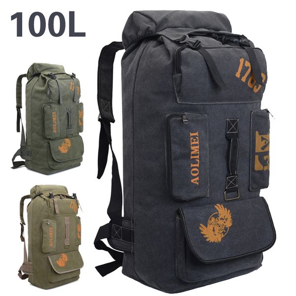 outdoor bags 100l hiking camping backpack large canvas travel luggage mountaineering rucksack
outdoor bags 100l hiking camping backpack large canvas travel luggage mountaineering rucksack