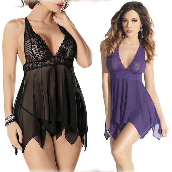 women lingerie nightgowns female nightdress mesh see-through sleepwear sfw234, Black;white
women lingerie nightgowns female nightdress mesh see-through sleepwear sfw234, Black;white