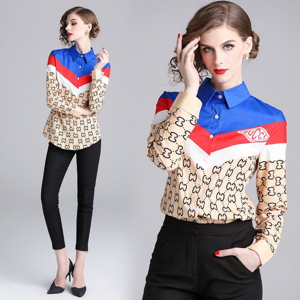 new 2019 spring summer fall runway fashion letters print collar women casual office button down turn down neck long sleeve shirt blouse, White
new 2019 spring summer fall runway fashion letters print collar women casual office button down turn down neck long sleeve shirt blouse, White