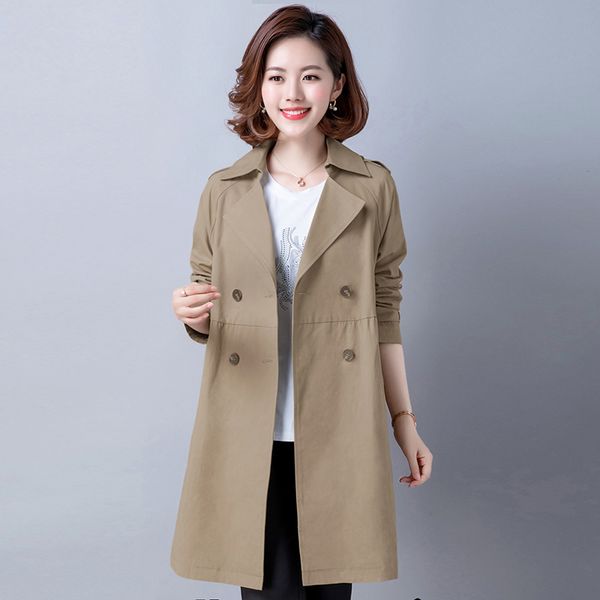 women's trench coats big size fashion coat for women 2021 spring autumn cotton suit collar double breasted windbreaker female outerwear, Tan;black
women's trench coats big size fashion coat for women 2021 spring autumn cotton suit collar double breasted windbreaker female outerwear, Tan;black