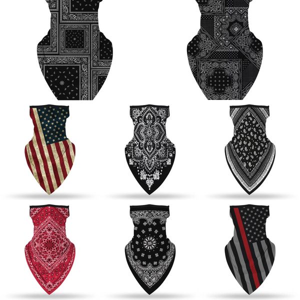 iexrd outdoor uv protection men's cycling bicycle scarf bandana triangle headband outdoor sunscreen riding sportswear mask scarf face, Black