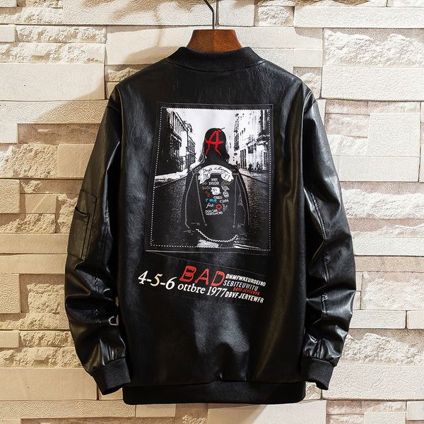 autumn winter hip hop rock motorcycle men's leather jacket three-dimensional pattern slim men's faux leather, Black
autumn winter hip hop rock motorcycle men's leather jacket three-dimensional pattern slim men's faux leather, Black