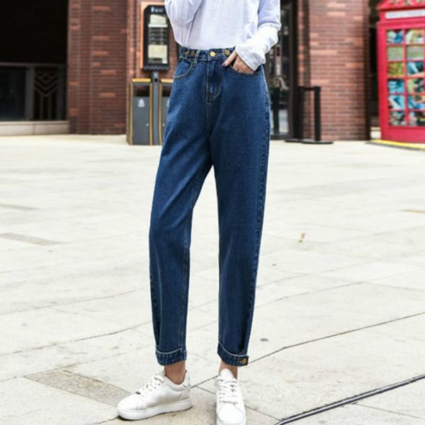 2019 spring autumn new female womens pants loose jeans high waist casual pants solid color harem re2453, Blue
2019 spring autumn new female womens pants loose jeans high waist casual pants solid color harem re2453, Blue