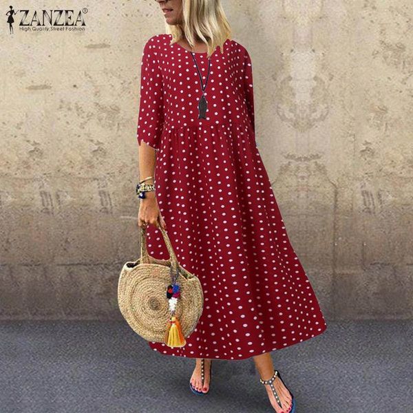 zanzea bohemian напечатанного платья макси женская весна sundress лето горошек мундир vestidos женского 3/4 рукав роба платье femme, Black;gray
zanzea bohemian напечатанного платья макси женская весна sundress лето горошек мундир vestidos женского 3/4 рукав роба платье femme, Black;gray