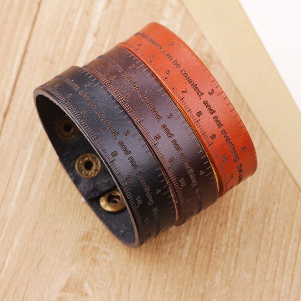retro ruler cowhide bracelet for men jewelry punk rock cow cuff leather leather bracelets men charm bracelet friend gift 2019, Golden;silver
retro ruler cowhide bracelet for men jewelry punk rock cow cuff leather leather bracelets men charm bracelet friend gift 2019, Golden;silver