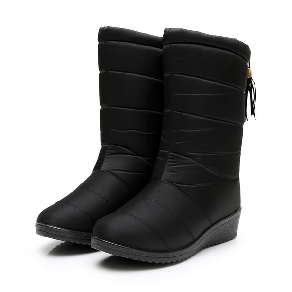waterproof fur winter women shoes mid calf down boots ladies warm snow boots wedge rubber plush boots, Black
waterproof fur winter women shoes mid calf down boots ladies warm snow boots wedge rubber plush boots, Black