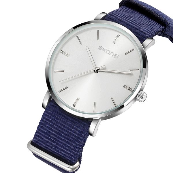 skone fashion casual watch men women quartz clock blue nylon straps minimalist dial wristwatches lover gift, Slivery;brown
skone fashion casual watch men women quartz clock blue nylon straps minimalist dial wristwatches lover gift, Slivery;brown