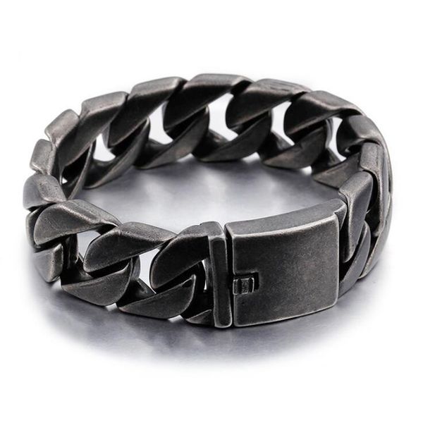 matte biker chain bracelets for men 22cm heavy vintage stainless steel brushed black curb cuban link chain bracelet male jewelry, Golden;silver
matte biker chain bracelets for men 22cm heavy vintage stainless steel brushed black curb cuban link chain bracelet male jewelry, Golden;silver