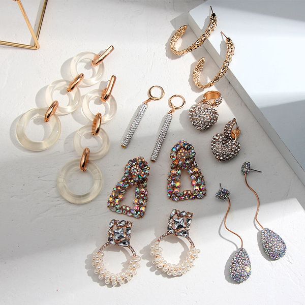 just feel new 2020 fashion jewelry girls colorful crystal bohemian geometric statement drop earrings for women jewelry wholesale, Silver
just feel new 2020 fashion jewelry girls colorful crystal bohemian geometric statement drop earrings for women jewelry wholesale, Silver