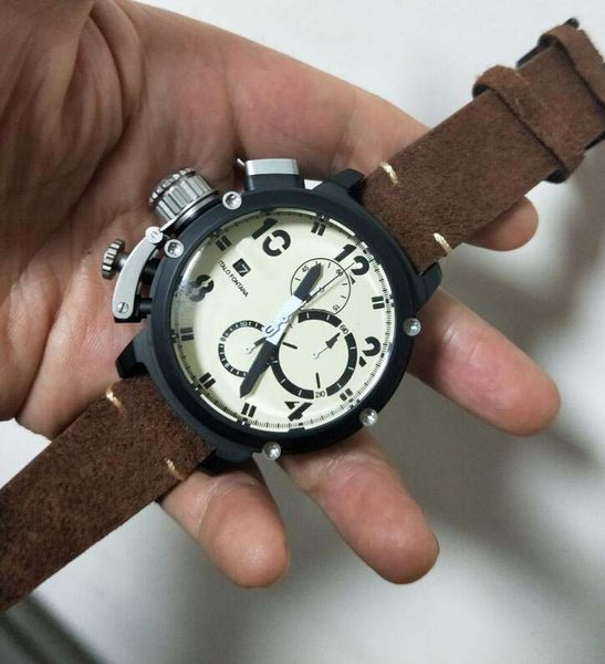 chronograph u-51 high men sapphire mm white quartz chimera version 48 watchcase dial atest leather strap pvd mirror quality watch ptpbc, Slivery;brown
chronograph u-51 high men sapphire mm white quartz chimera version 48 watchcase dial atest leather strap pvd mirror quality watch ptpbc, Slivery;brown