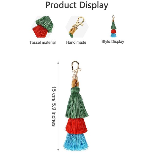 6 Pieces Handmade Bohemian Tassel Keychain Tassels Bag Key Chain Charm Handbags Pendant Key Chain Rings
6 Pieces Handmade Bohemian Tassel Keychain Tassels Bag Key Chain Charm Handbags Pendant Key Chain Rings