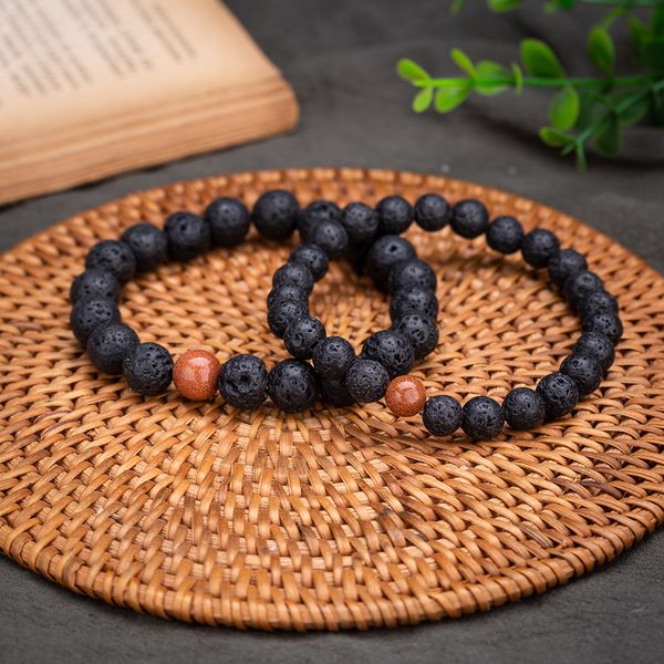 meajoe 8 10 mm original design natural yoga bracelets blue gold sand volcanic stone bracelets, Black
meajoe 8 10 mm original design natural yoga bracelets blue gold sand volcanic stone bracelets, Black