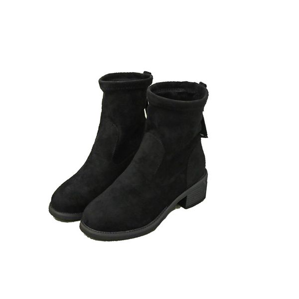 autumn winter 2019 korean new suede pointy high heel lace up simple mature women's black elastic chesil boots 35-43 big yards
autumn winter 2019 korean new suede pointy high heel lace up simple mature women's black elastic chesil boots 35-43 big yards