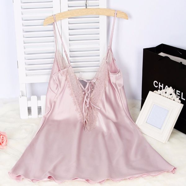 women lingerie nightwear lace deep v halter strap nightdress plus size home clothes, Black;red
women lingerie nightwear lace deep v halter strap nightdress plus size home clothes, Black;red