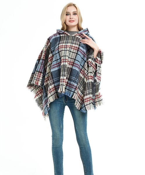 designer poncho scarf tartan style luxury stole oversize pashmina shawl wraps fringed ring scarf for women, Blue;gray
designer poncho scarf tartan style luxury stole oversize pashmina shawl wraps fringed ring scarf for women, Blue;gray