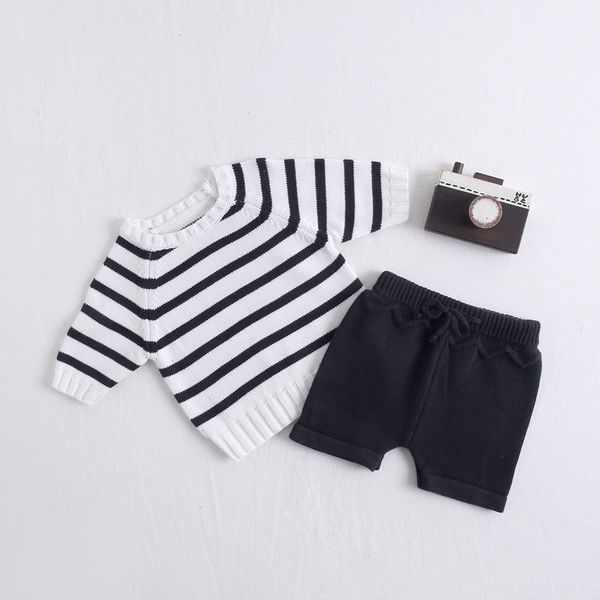 autumn baby boys casual outfits fashion infant stripe clothing sets toddler striped long sleeve pullover +knit shorts 2pcs suits y2573, White
autumn baby boys casual outfits fashion infant stripe clothing sets toddler striped long sleeve pullover +knit shorts 2pcs suits y2573, White