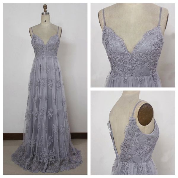 charming spaghetti gray evening dresses with sweep train lace applique boho prom dresses backless lace evening gowns for christmas party, Black;red
charming spaghetti gray evening dresses with sweep train lace applique boho prom dresses backless lace evening gowns for christmas party, Black;red