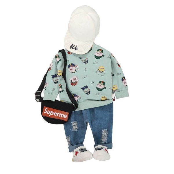 2019 autumn baby kids print clothes children cartoon long sleeve shredded jeans 2 pcs/sets boys girls toddler cotton tracksuits, White
2019 autumn baby kids print clothes children cartoon long sleeve shredded jeans 2 pcs/sets boys girls toddler cotton tracksuits, White