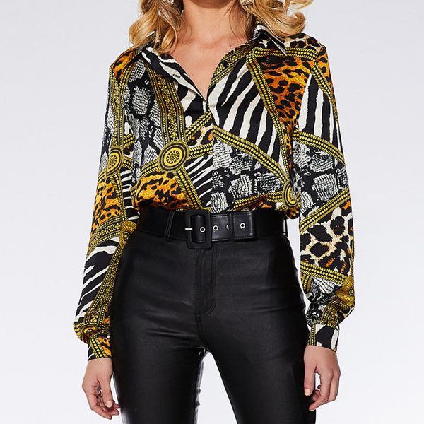 women chain leopard patchwork casual blouse clothing 2019 spring fall long sleeve elegant button down shirt ladies blouses, White
women chain leopard patchwork casual blouse clothing 2019 spring fall long sleeve elegant button down shirt ladies blouses, White
