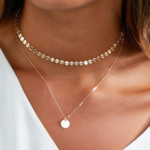 necklace women necklaces multilayer chain jewelry rose gold color classic personalized tassel round pendant collares, Silver
necklace women necklaces multilayer chain jewelry rose gold color classic personalized tassel round pendant collares, Silver