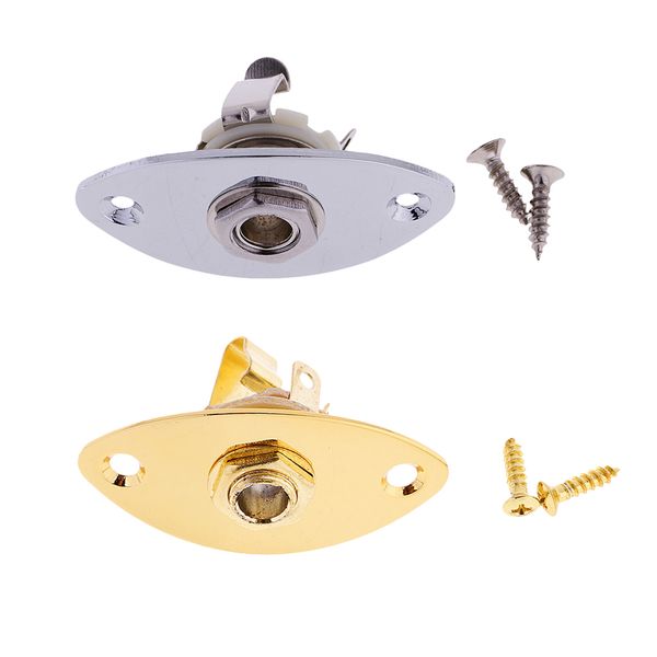 2 pcs durable electric guitar bass jacket plug plate output socket w/screws replacement parts silver+golden 48x27 mm
2 pcs durable electric guitar bass jacket plug plate output socket w/screws replacement parts silver+golden 48x27 mm