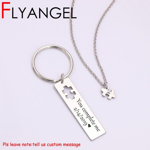 flyangel 1 set custom name initial and date necklace keychain jewelry puzzle you complete me for girlfriend boyfriend gifts wvlpr, Silver
flyangel 1 set custom name initial and date necklace keychain jewelry puzzle you complete me for girlfriend boyfriend gifts wvlpr, Silver