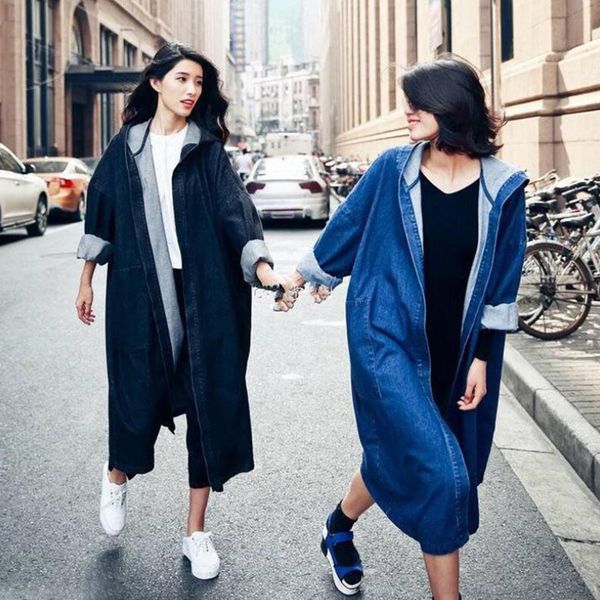 spring autumn new european american denim jacket bf wind casual loose knee long coat hooded denim windbreaker jacket female c80, Tan;black
spring autumn new european american denim jacket bf wind casual loose knee long coat hooded denim windbreaker jacket female c80, Tan;black