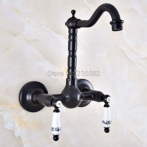 oil rubbed black bronze kitchen sink faucet wall mounted double handle bathroom basin mixer tap cold and lnf866
oil rubbed black bronze kitchen sink faucet wall mounted double handle bathroom basin mixer tap cold and lnf866