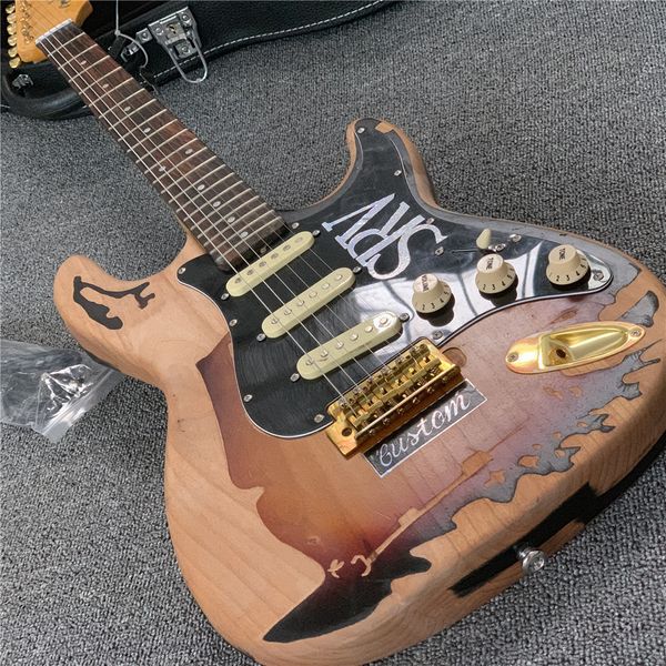 relic-electric guitar, style,alder body with maple neck,custom electric guitar
relic-electric guitar, style,alder body with maple neck,custom electric guitar