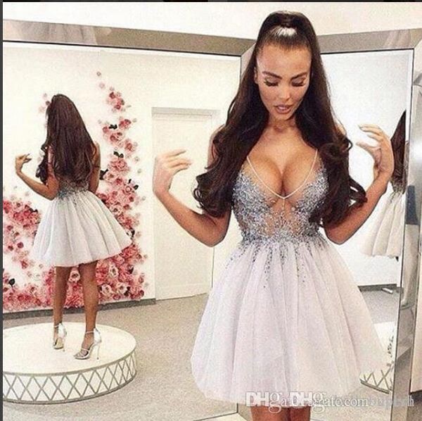 a line mini short cocktail party dresses v neck bling special occasion yousef aljasmi prom dresses 2019, Black
a line mini short cocktail party dresses v neck bling special occasion yousef aljasmi prom dresses 2019, Black