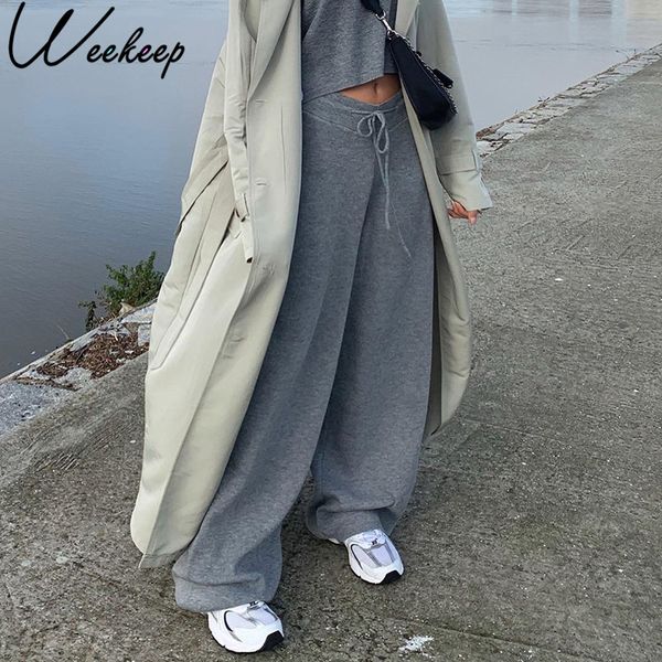 weekeep loose casual wide-leg drawstring women's pants summer new 2020 high waist streetwear girls pants grey length sweatpants, Black;white
weekeep loose casual wide-leg drawstring women's pants summer new 2020 high waist streetwear girls pants grey length sweatpants, Black;white