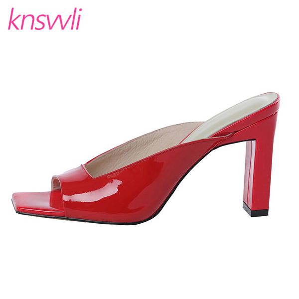 square toe chunky heel slippers women candy color sandals woman leather one strap mules high heels summer shoes woman, Black
square toe chunky heel slippers women candy color sandals woman leather one strap mules high heels summer shoes woman, Black