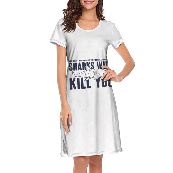 nighties for women sharks will kill you printing fun novel short sleeve nightdress shark bite the ship lovers united under the black to, Black;red
nighties for women sharks will kill you printing fun novel short sleeve nightdress shark bite the ship lovers united under the black to, Black;red