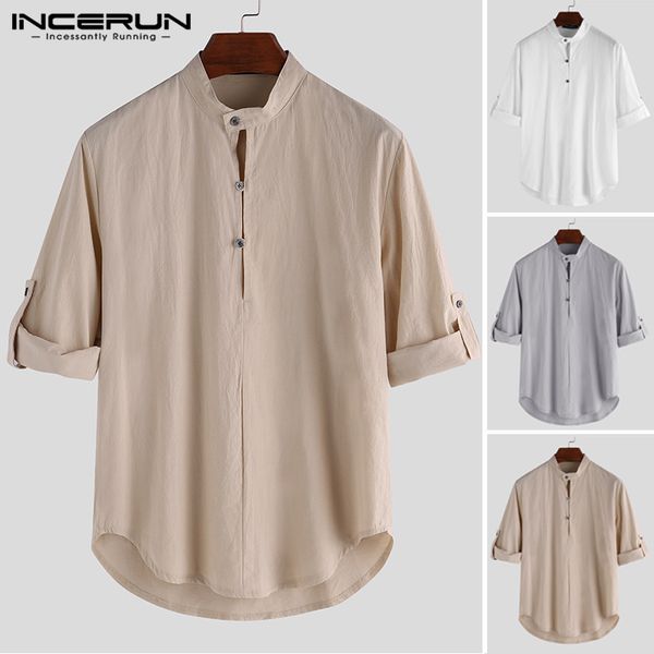 incerun men brand shirt long sleeve streetwear v neck cotton blouse 2020 breathable fashion solid camisa men casual shirts s-3xl, White;black
incerun men brand shirt long sleeve streetwear v neck cotton blouse 2020 breathable fashion solid camisa men casual shirts s-3xl, White;black