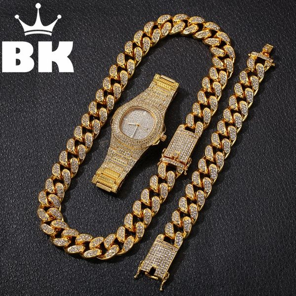 hip hop gold color cuban chain gold silver necklace and bracelet set luxury combination of watch and necklace set t200113
hip hop gold color cuban chain gold silver necklace and bracelet set luxury combination of watch and necklace set t200113